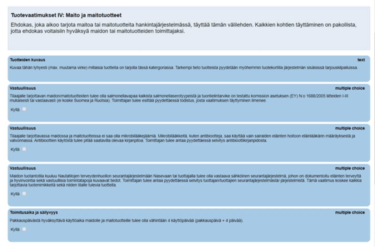 Kuva: Hankintajärjestelmän vaativuusmäärittely